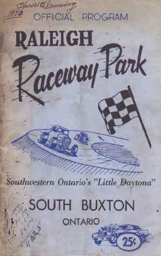 Raleigh Raceway Park Program - circa 1972