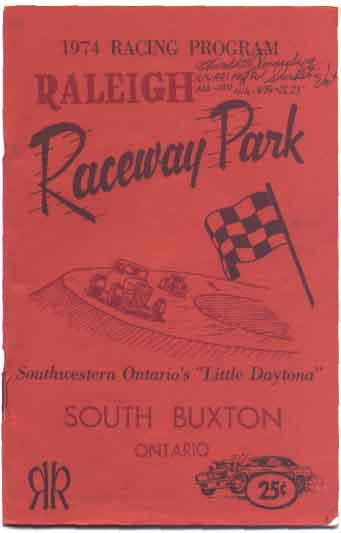 Raleigh Raceway Park Program - circa 1974